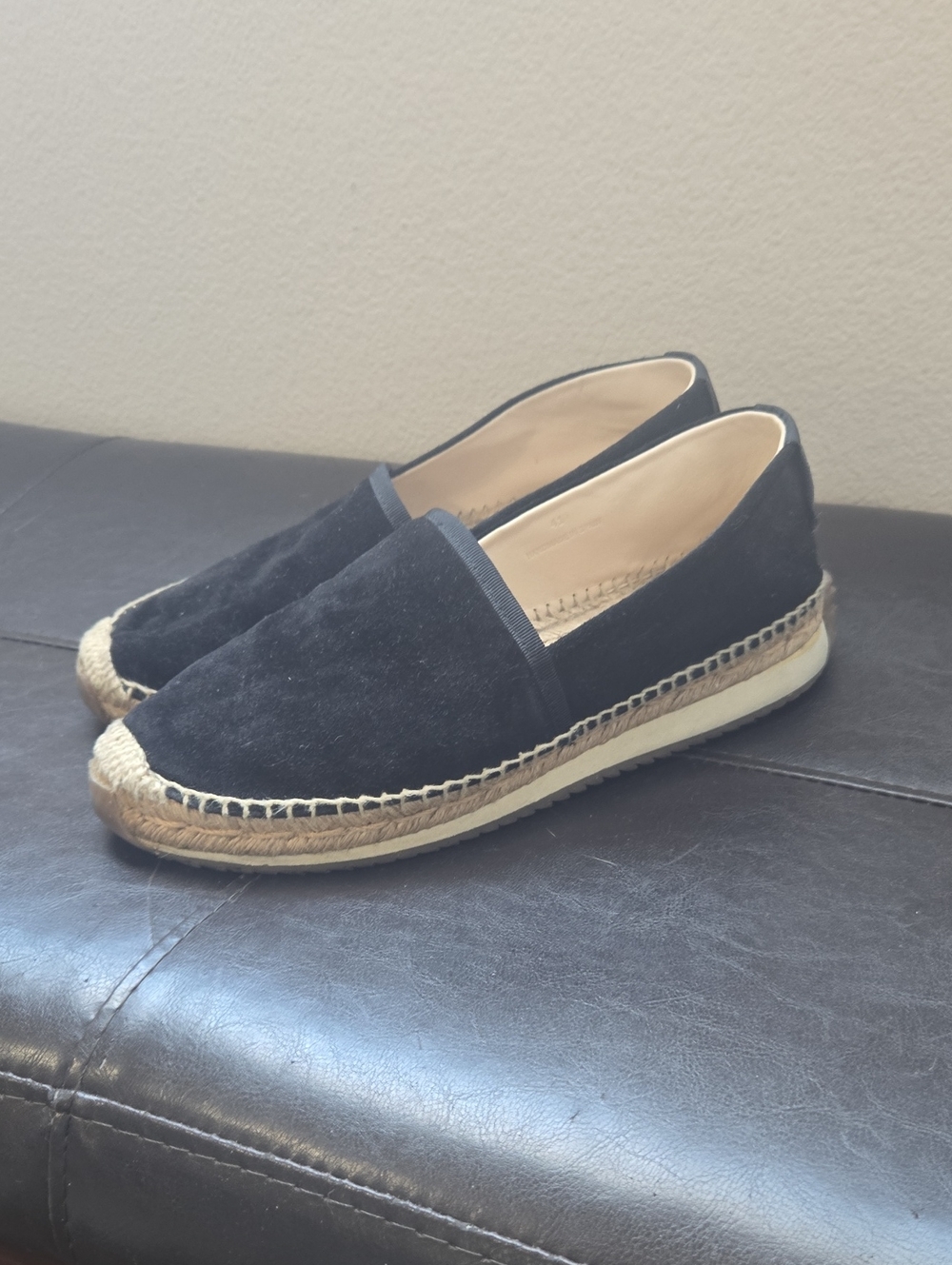 rag & bone Black Suede Espadrille Slip-Ons